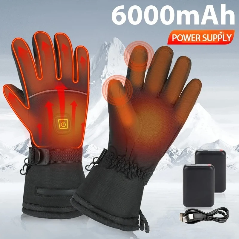 Winter Elektrische Beheizte Handschuhe Männer Frauen Wiederaufladbare Selbst Heizung Motorrad Handschuhe Ski Klettern Wandern Hand Wärmer Wasserdicht