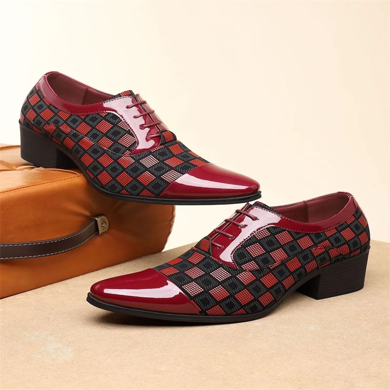 Spring 2026 New Arrival Men's Pointed-Toe Height-Increasing New Chinese Style Business Dress Shoes  Fashionable Soft-Soled Wedd