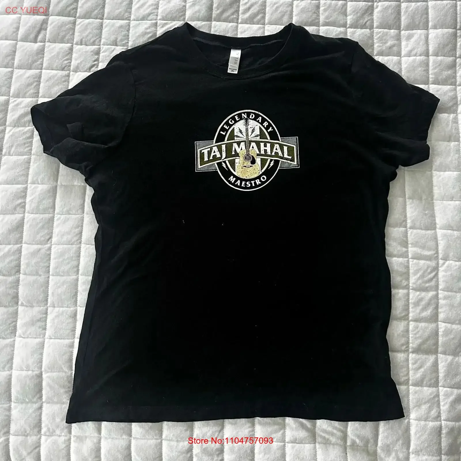 TAJ MAJAL Womens T Shirt Black Legendary Maestro Guitar Blues Music 2XL vintage Washed Versatile Casual homme Breathable