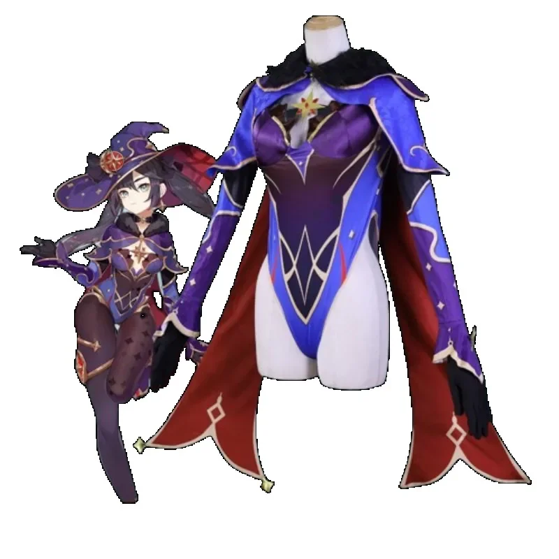 Disfraz de Cosplay de Anime Jeu Genshin Impact Mona, disfraz de fiesta de Carnaval de Halloween para mujeres, Sexy Femin37Uniforme, Perruque T