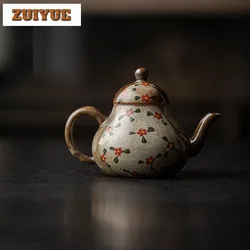 Coarse Ceramic Little Flower Teapot Handmade Kung Fu Tea Set with Filter Ancient Pot Tea Maker Kettle Drinkware Crafts 100/120ml