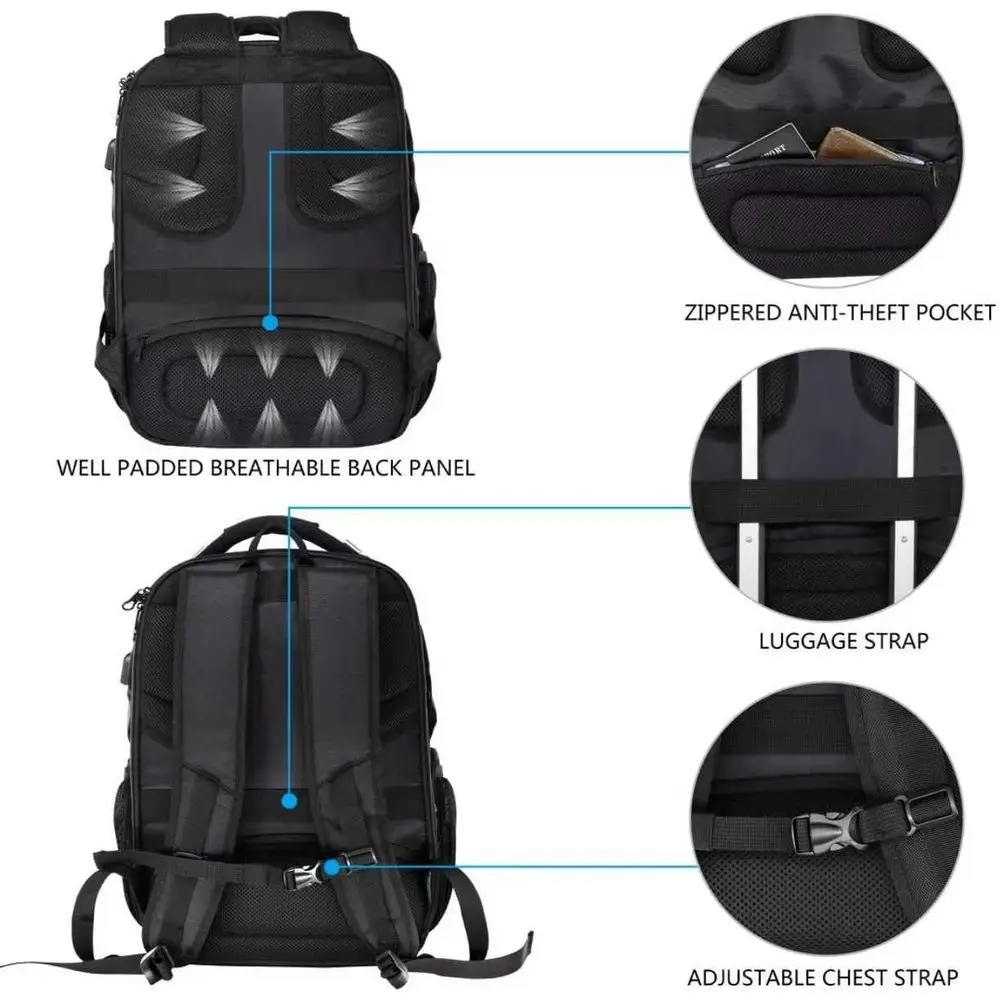 KROSER TSA riendly Travel Laptop Backpack 17.3 inch XL Computer Backpack Water-Repellent College Daypack BusinBackpack with RID