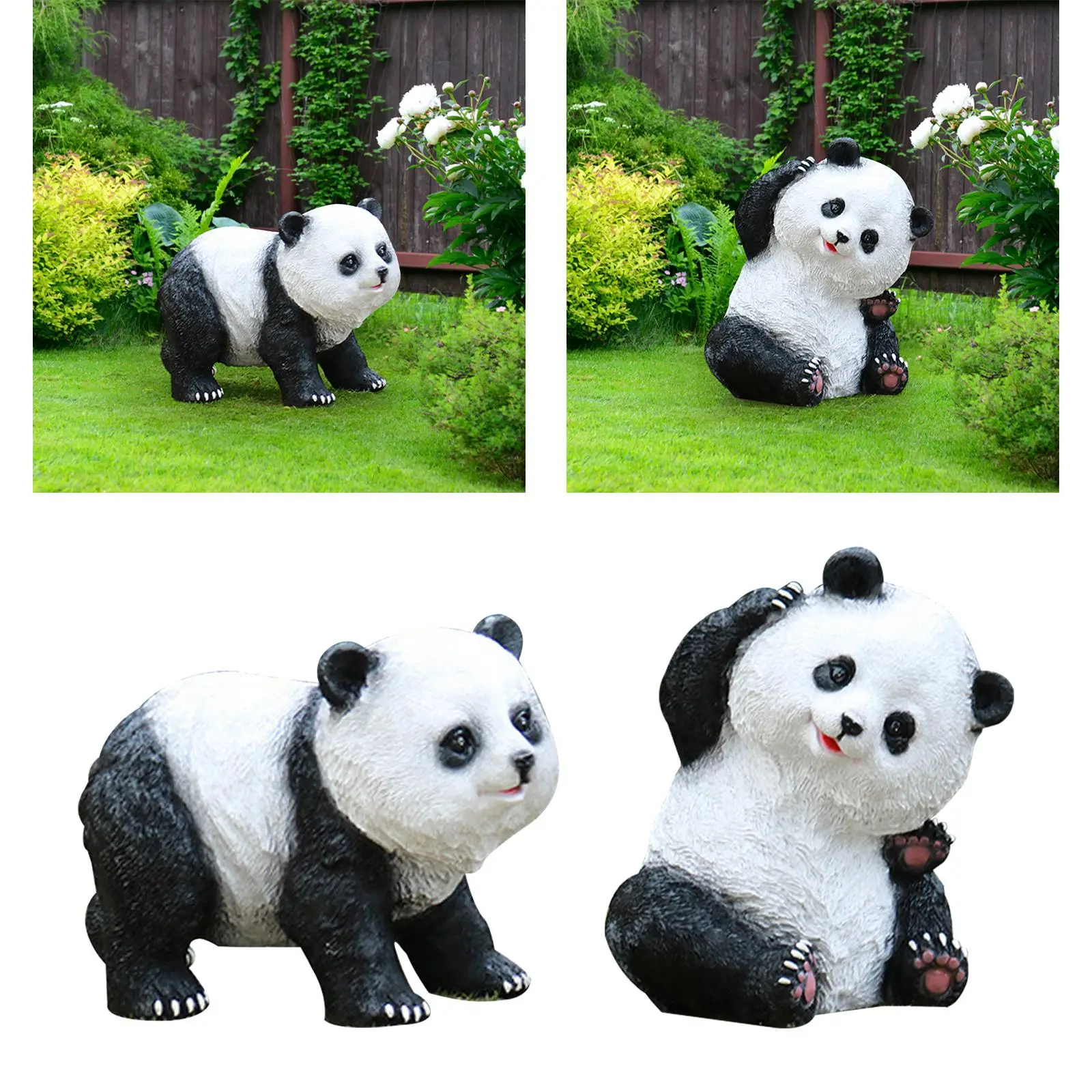 

Panda Statue Animal Sculpture Yard Decor Garden Statue for Home Porch Indoor