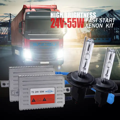24v caminhão farol hid xenon kit 55w h4 bixenon h7 h11 4300k 5000k 6000k h1 8000k super brilhante 24v van barco lâmpada
