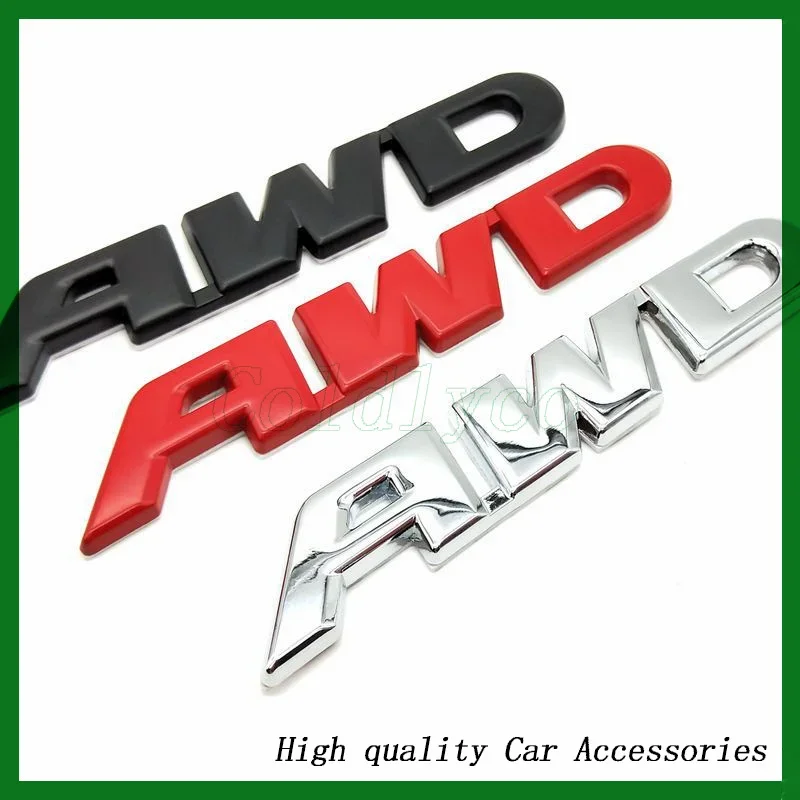 3D Metal fpr AWD Letters Logo Car Trunk Emblem Fender Badge Decal Sticker For Civic CRV RAV4 Accessories