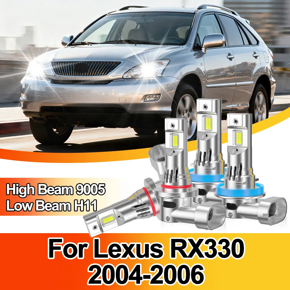 

Для Lexus RX330 2004-2006 Автомобильная лампа 9005 HB3 H11 Комбинированный комплект Hi & Lo Beam фары Замена галогенных ламп со светодиодными лампами 12 В