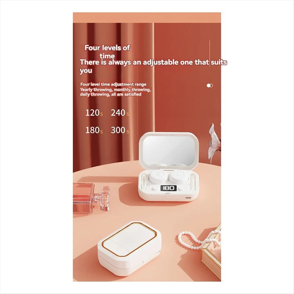 (A25M) Contact Lens Cleaning Ultrasonic Cleaning Machine Four Block Fixed Time Portable Pupil Cleaning Device A