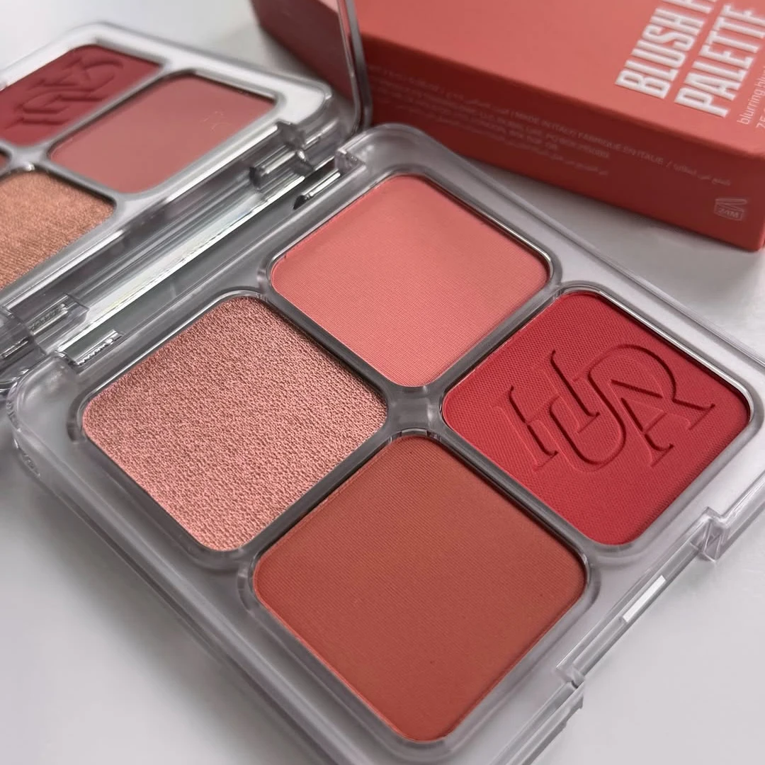 Luxury Huda Easy 4 Color Blush Filter Blurring Blushlighters Palette Airbrush Matte Pressed Setting Powder Glow Liquid Blusher view 5