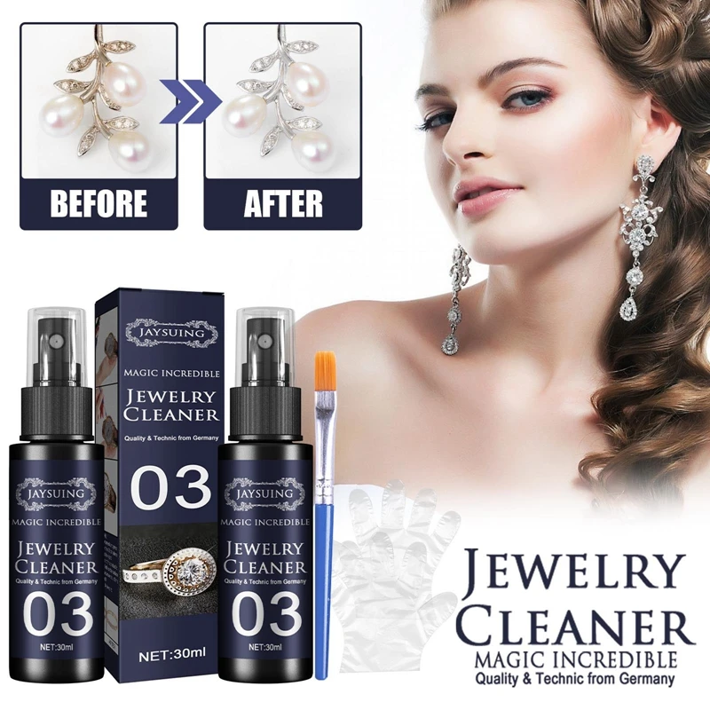 

30ml Jewelry Cleaner Silver Jewelry Necklace Ring Clean Polishing Spray Ring Care Washing Fluid Multi-Function Purpose Cleaner