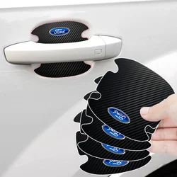 car stickers Car Door Handle Carbon Fiber Decorative Protective For Ford Focus Mondeo MK1 MK2 MK4 MK3 Fiesta Line Kugo Escape