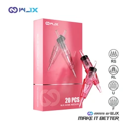 WJX-cartucho de maquillaje permanente, agujas redondas RL, RS, U, F, 0,16mm-0,4mm, suministros esterilizados para tatuajes Dragonhawk, 20 unidades
