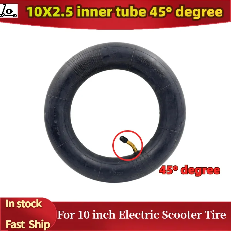 

10 Inch Electric Scooter Inner Tube Tire 10x2.5/2.75 Thicken Replacement 45° Angle for 10 inch electric Scooter