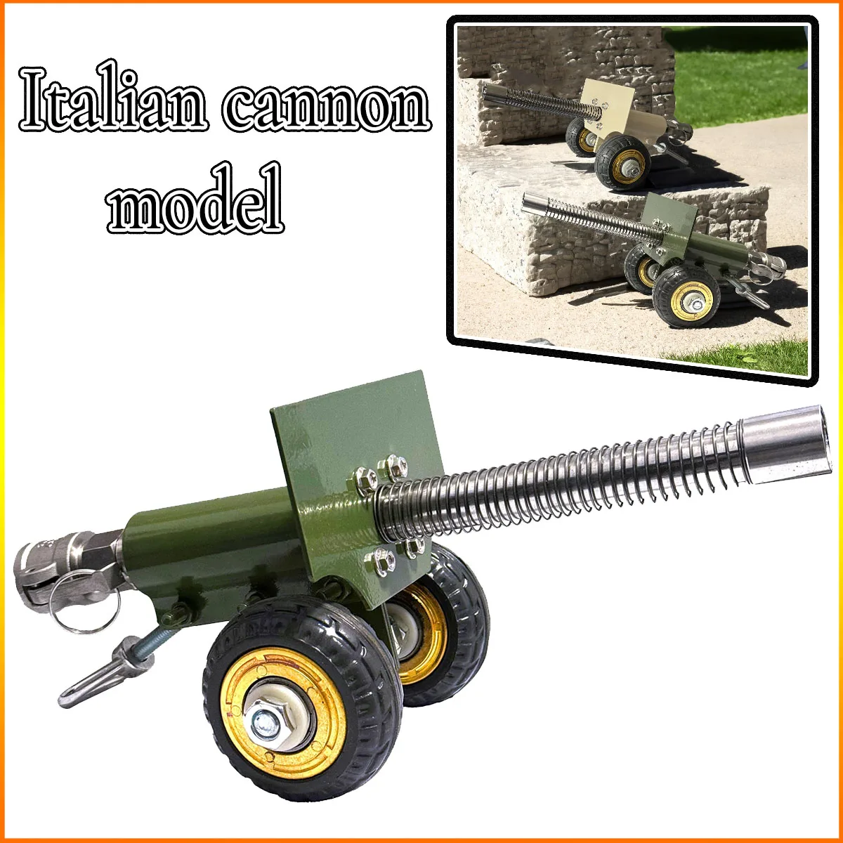 

Mini Firecracker Artillery Stainless Steel Mini Cannon Model with Recoil Mechanism - Perfect for Outdoor Games Collectors’ Gift