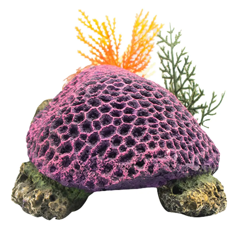 

Resin Ornament Decor Simulation Aquarium Decoration Turtle Design Artificial Fish Tank Accessory Fake Coral Resin Craft Aquarium