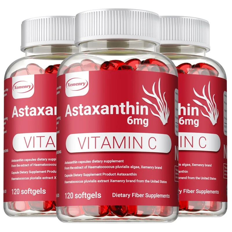 

Astaxanthin and Vitamin C - Antioxidant, Supports Memory, Heart, Brain Cell Health, Brightens Skin Tone