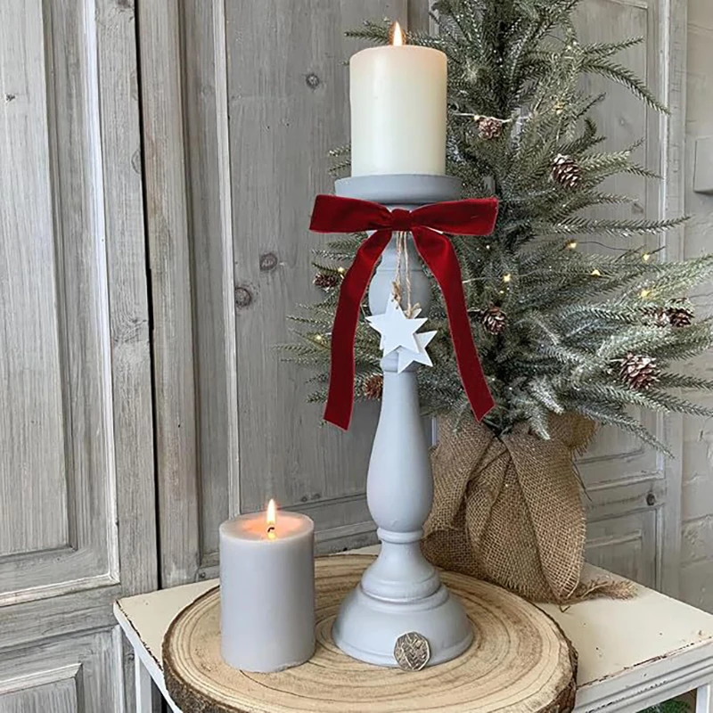 Nministériels ds en Velours Rouge pour Décorations de Sapin de Noël, Ruban en Velours, Couronne, Cravates Torsadées Dorées, Emballage Cadeau, 12 Pièces