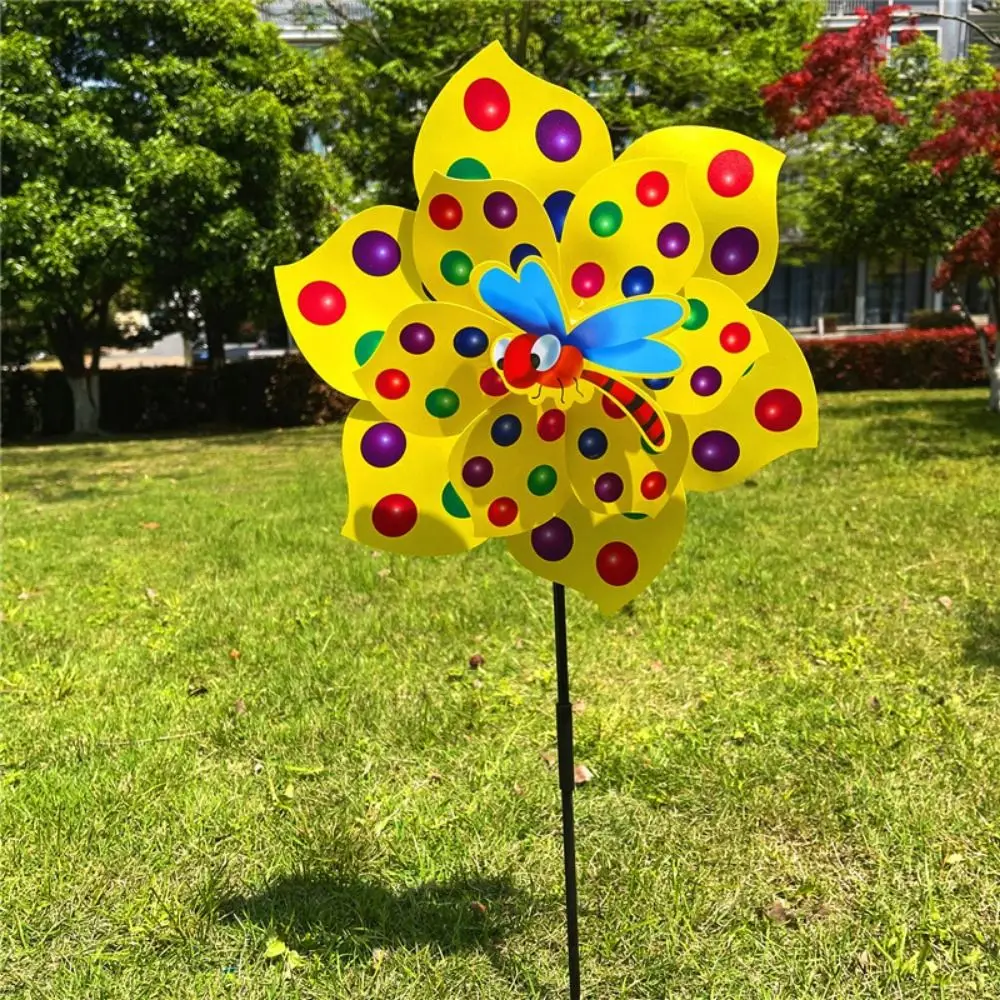 

Multistyles Cartoon Colorful Traditional Windmill Colorful PVC Standing Lawn Flower Pinwheel Picnic Decor Diameter 38cm