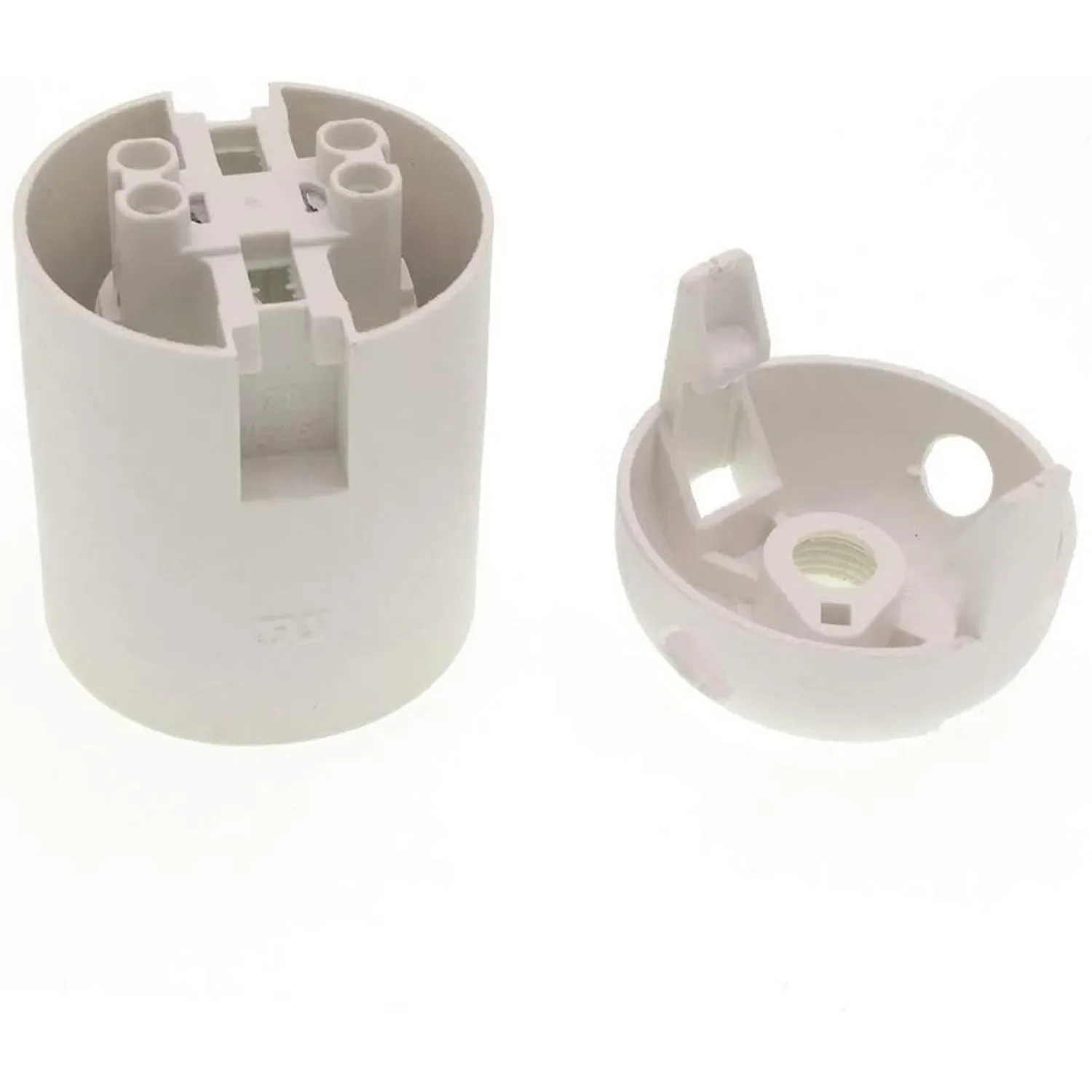 JOYINLED Pack of 1/3/6/10 White Base Light Socket, Vintage Smooth Body E27 Base Hanging Pendant Light Ceiling Light Lamp Holder