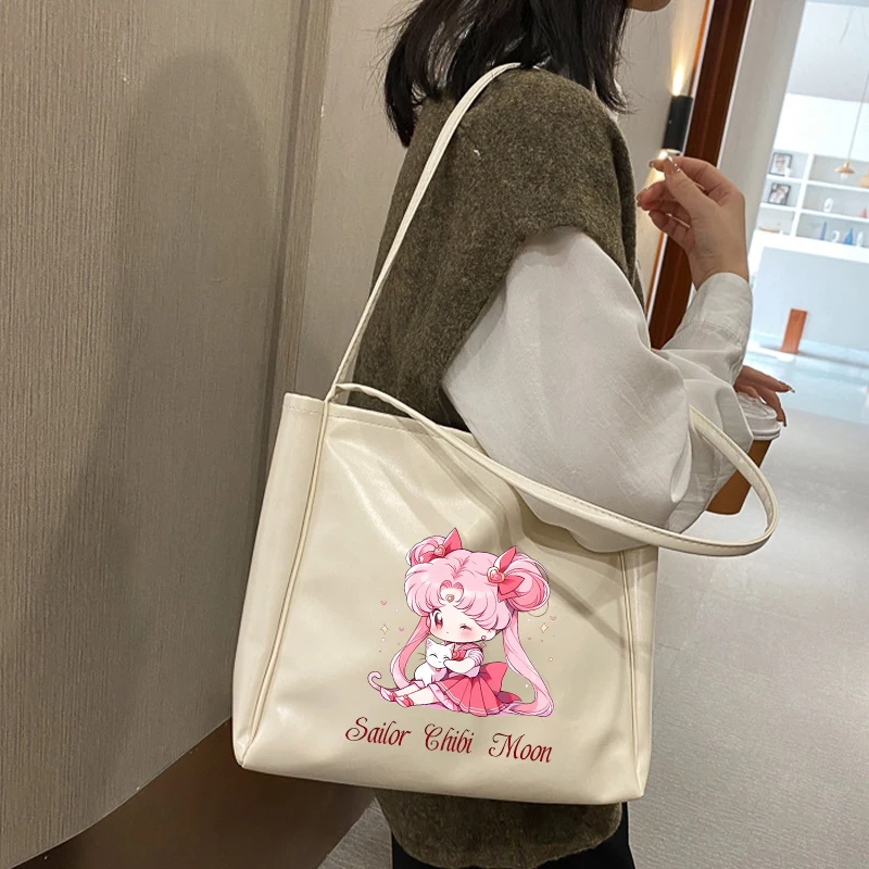 Sailor Moons for Women's Handbag Shoulder Case Anime Y2k Vogue Female Office Crossbody Tote Bag Travel Purse Case Girl Cute Gift