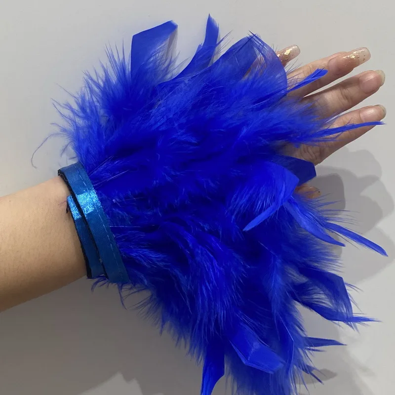 Fashion Feather Cuffs For Women Bracelet Plume Sexy Handcuffs ostrich Feather Cuffs Manicure hand photo cuffs Anklet Bracelet