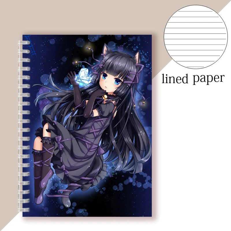 Imagem -06 - Caderno Espiral Anime para Meninas Caderno Diário Manga Catgirl Neko Kemonomimi Pose Bonito Kawaii Escrita Presentes Meninas a5