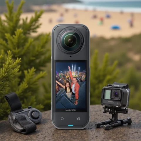 Insta360 X5 - Waterproof 8K 360° Action Camera, Leading Low Light, 3-Hour,Triple AI Chip Design Battery,