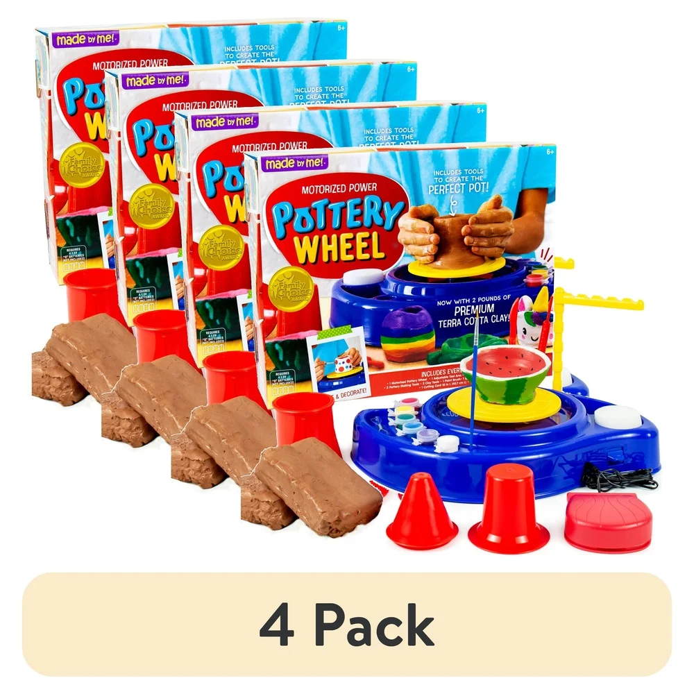 مجموعة عجلات الفخار الآلية للأطفال مع أداة قابلة للتعديل ودواسة القدم وأدوات الطين للعب الإبداعي للأعمار من 6 سنوات فما فوق #2
