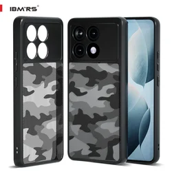 IMBRS for Xiaomi Poco X6 Pro Phone Case, Military Grade Drop Protection, Transparent Duty Shockproof Anti-Fall Case, Camo Black