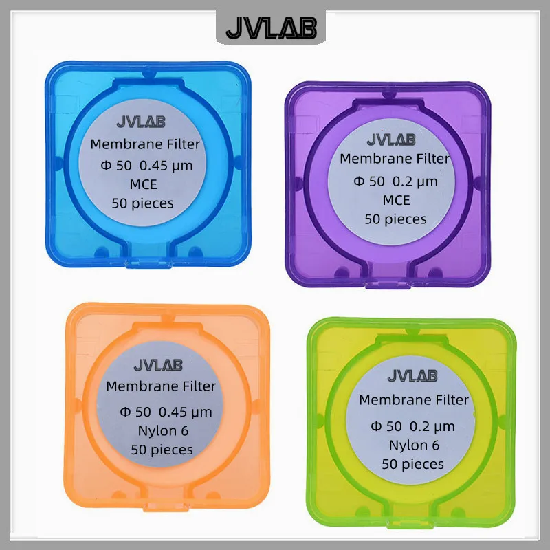 Microfiltro de membrana microporosa de nailon, diámetro de 47mm, 50mm, 60mm, tamaño de poros MCE 0,45 um 0,2 um 50 círculos
