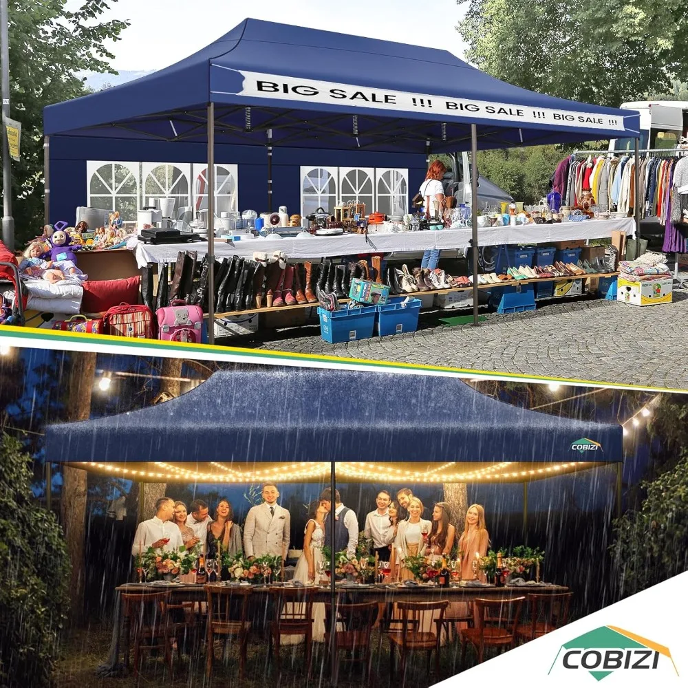 

10x20 Heavy Duty Pop up Canopy Tent with 6 Sidewalls, Commercial Instant Canopies Tents for Parties Gazebos with Roller Bag