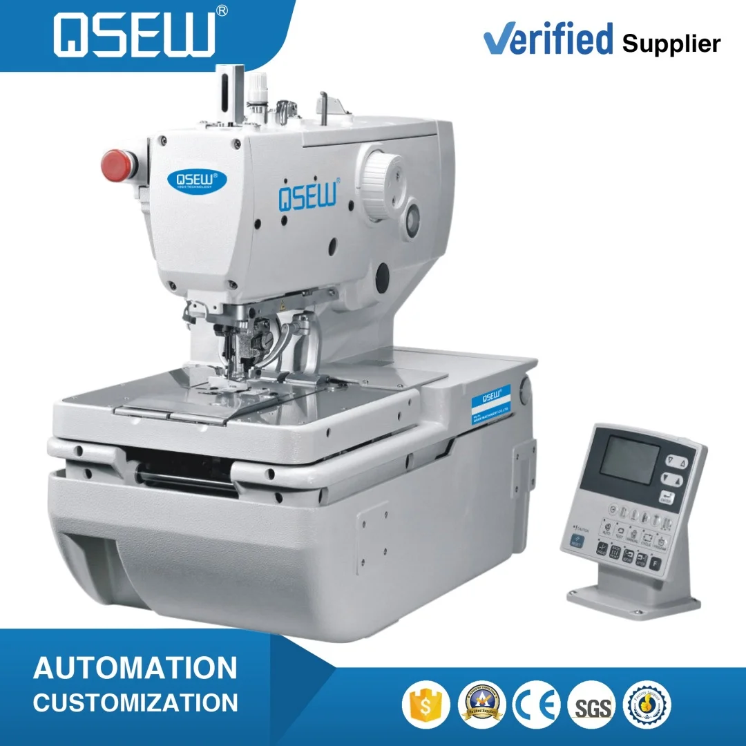 QS-9820-01 Electronic Direct Drive Jeans Suit Round Eyelet Button Holing Industrial Sewing Machine