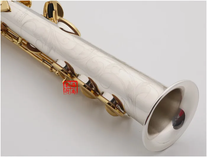 Japan W037 B Flat Soprano Saxophone Musical Instruments Sax Brass Nickel Silver Plated With Case Professional