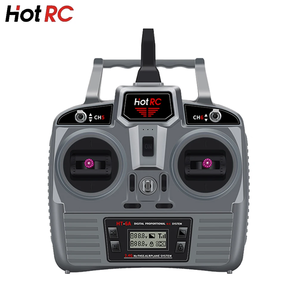 Hotrc Hot RC HT-6A HT6A 4.5-9V 2.4Ghz 6CH PWM FHSS Transmitter Remote Control F-06A F06A Receiver For RC Aircraft Car Ship Tank