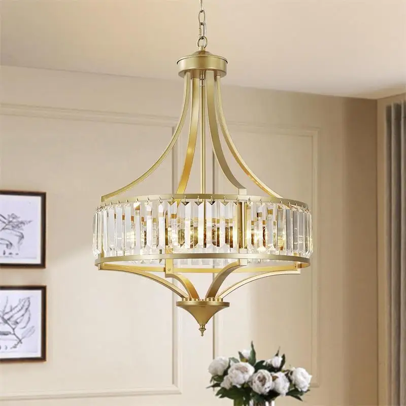 Crystal chandelier, living room, American retro light luxury minimalist staircase foyer hallway,bedroom, dining room, chandelier