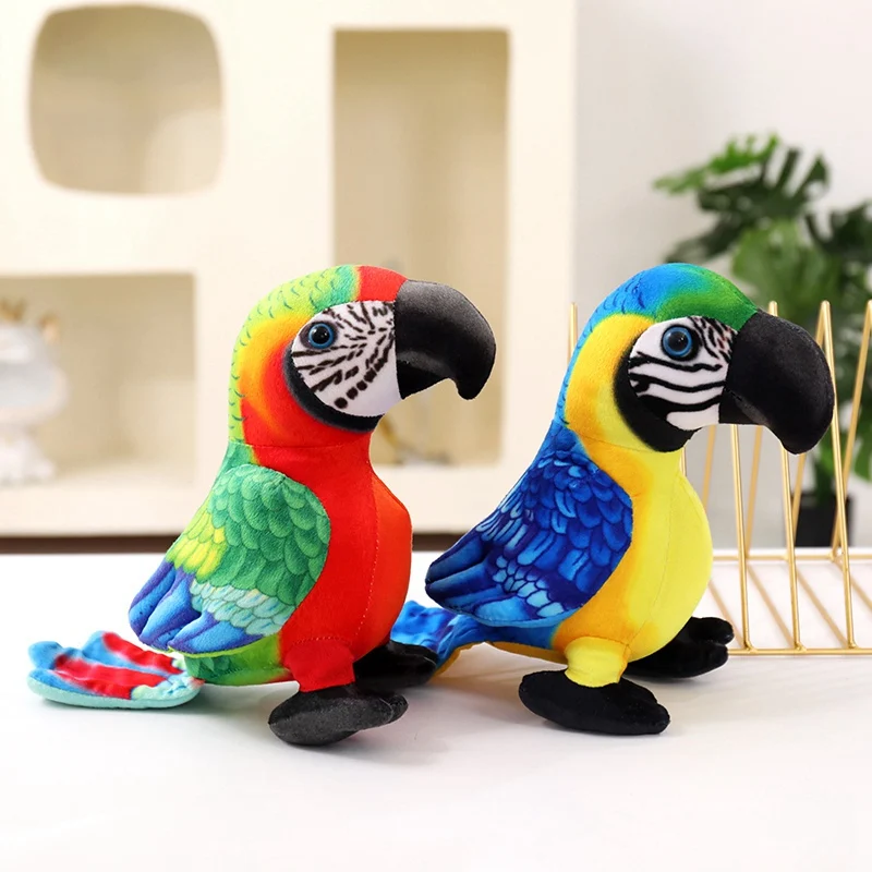 Cute Simulation Parrot/Peacock Doll Bird Plush Toy Grab Machine Stuffed Doll Wedding Throwing Doll Children's Gift