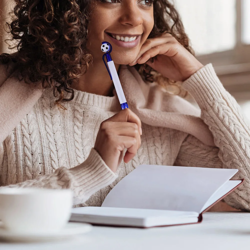 

6pcs Football Ballpoint Pens Kids Cartoon Theme Writing Stationery Smooth Writing School Supplies Plastic Pens For Greeting