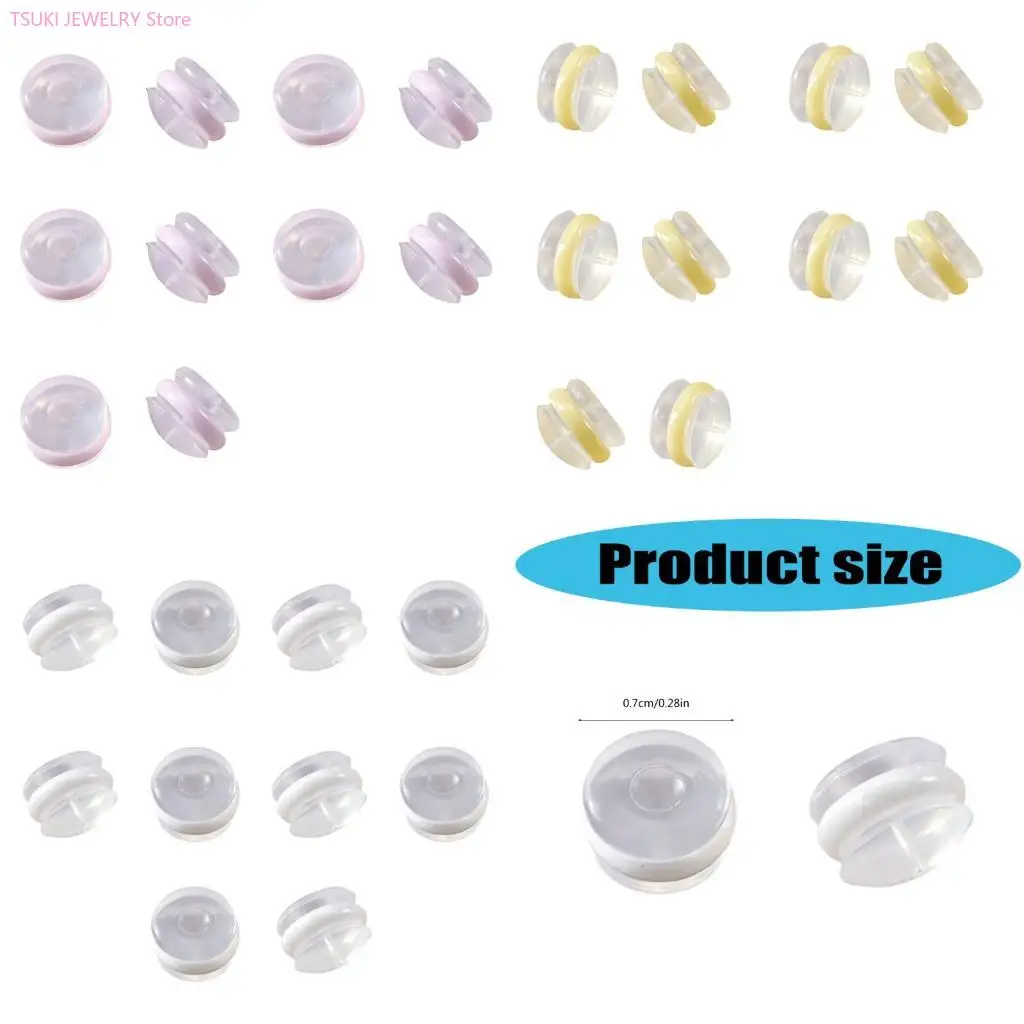 

62KE Мягкие силиконовые беруши для чувствительных ушей Надежная фиксация тяжелых сережек