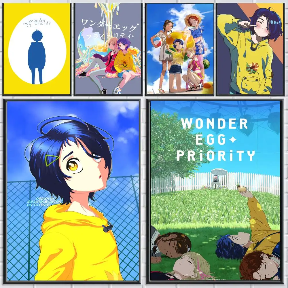 anime W-Wonder Egg Priority-Y Poster Peel and Stick Wall Art for Cafe Office Bar and Home Decoration