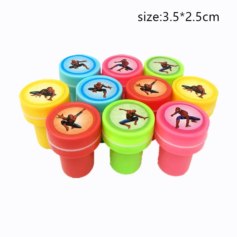 10PCS Disney Spider Man Party Favor Kids Happy Birthday Party Gift Supply Stamp Boy  Gift Cute Giveaway Souvenir