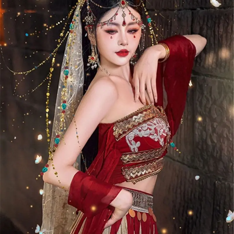 Western regions princess exotic style Xishuangbanna Dunhuang flying national costume stage performance dance costumes