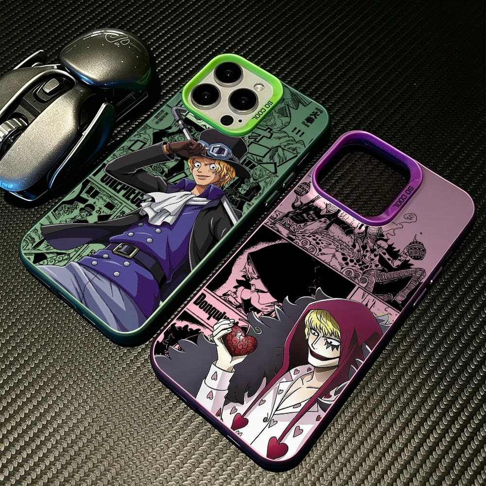 O-One Pieces Sabos Phone Case for Samsung Galaxy S26 S25 Edge S24 S23 S22 S21 FE S20 Ultra Plus 5G Colorful Silver Hard Cover
