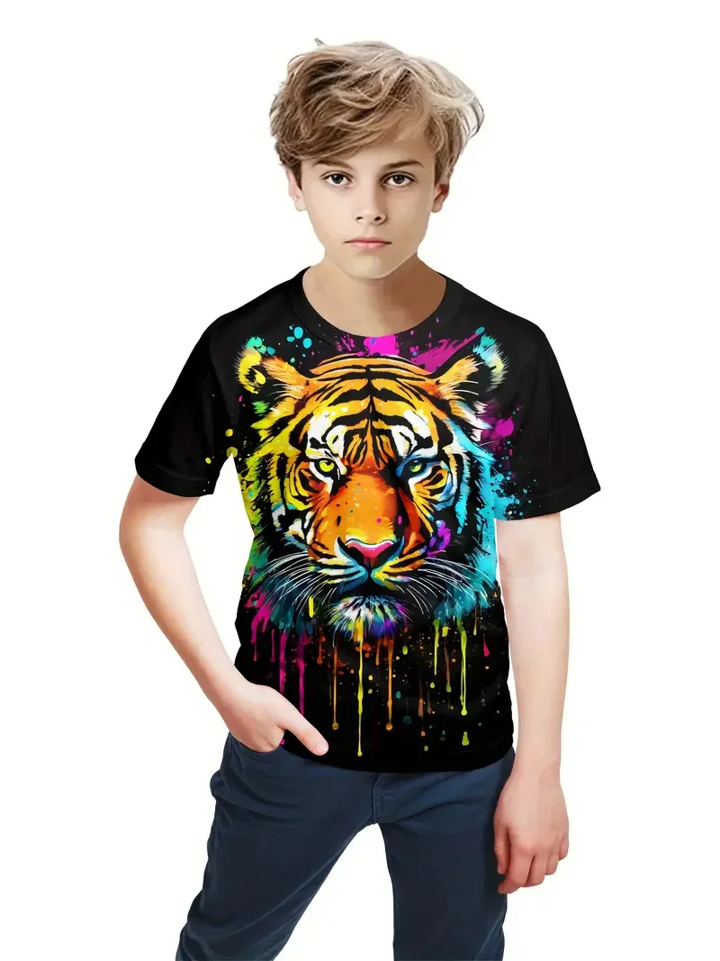 

Baby T-Shirts 3d Print Tiger Cool Casual Daily 2025 Animal Fashion Boy Clothes Casual Short Sleeve Tees Boys Clothing Top