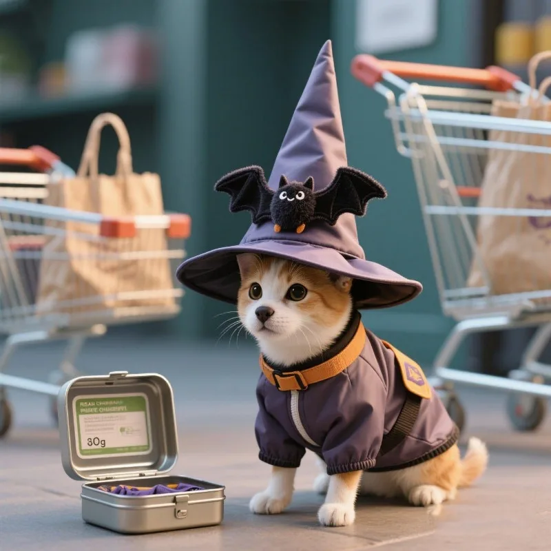 

Halloween bat wing pet clothes with bells, chest and back straps, funny outfits for dogs and cats