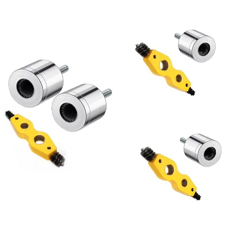 Limpiador de tubos de cobre AD23 con cepillo de batería 4 en 1, doble para taladro, tubo de limpieza de plomería, accesorios de cepillo de batería