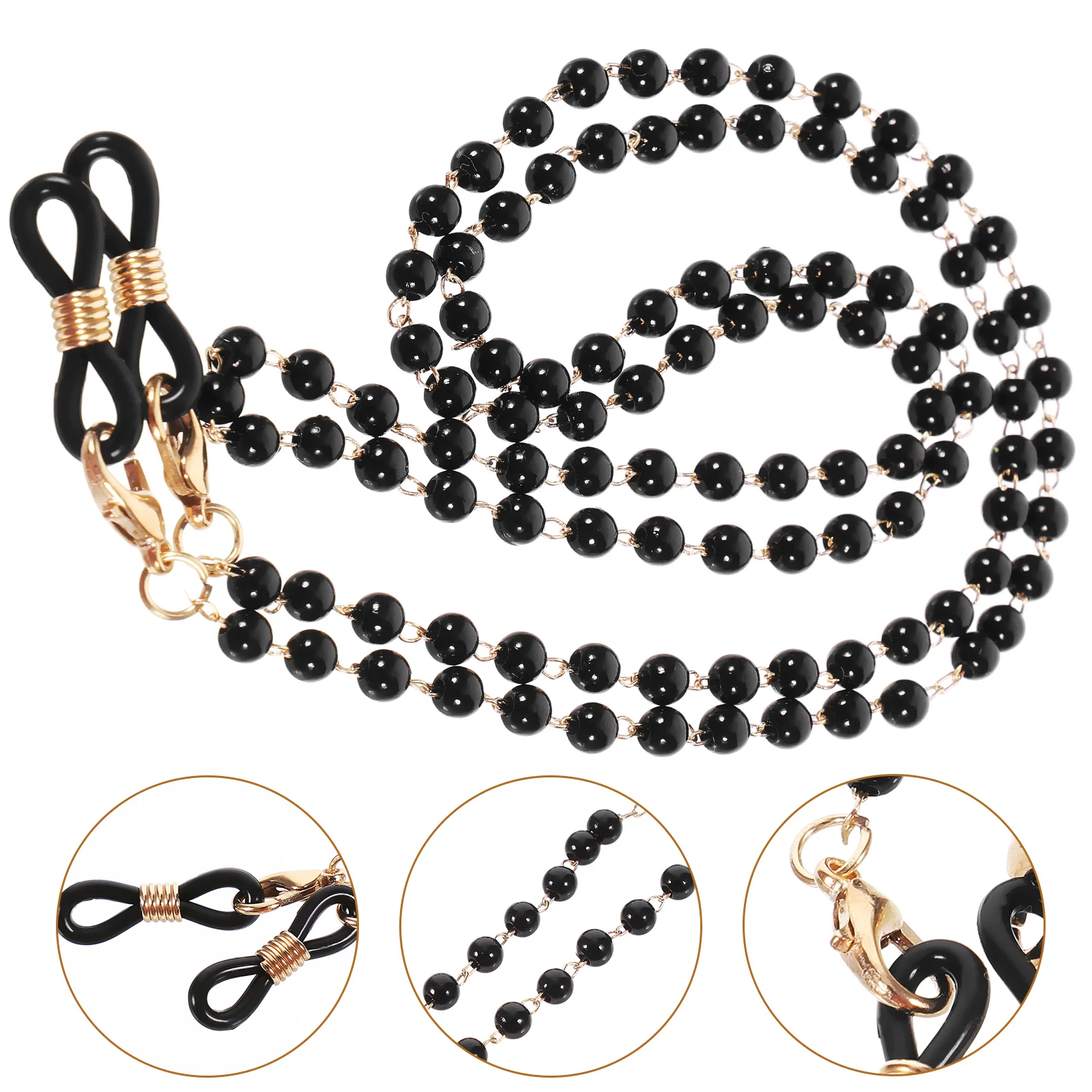 

Black Glasses Chain Women Necklace Holder Anti lost Lanyard Rope Accessory Frame Electrophoresis Copper Metal Sunglasses
