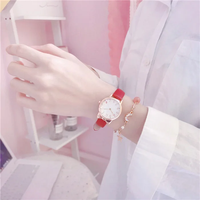 2024 Fashion Kids Love Digital Dial Children Set Watch Leather Strap Quartz Watches Kid Girls Clock Watch Bracelet Set Gift