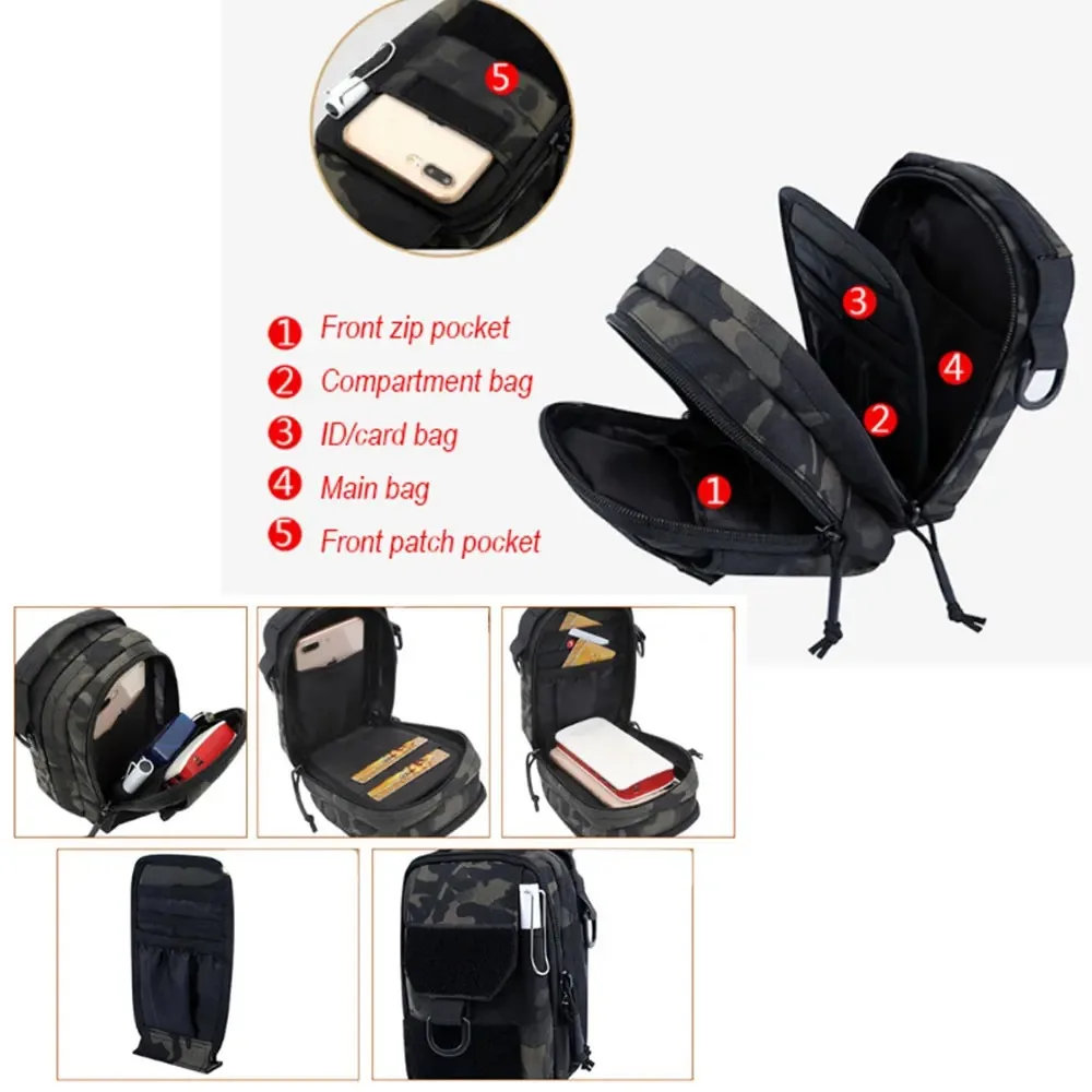 Mochila Molle Tática ao ar livre, Bolsa de cintura com cinto, Bolsa de cintura masculina, Sports Running and Travel, Bolsa de cintura, Bolsa de