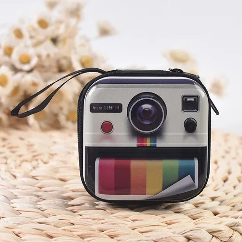 Imagen 2 del producto Funda de hierro con patrón de TV y Radio para auriculares Bluetooth, funda protectora a prueba de caídas, caja de almacenamiento de llaves y monedas para niño