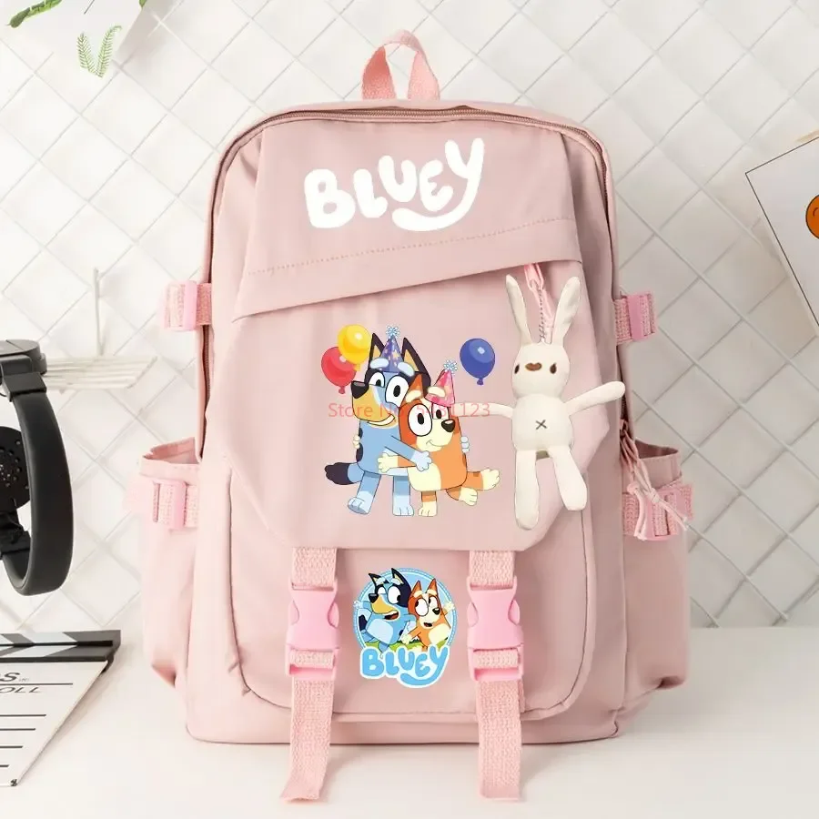 

New Bluey Figures Cute Printed Backpack Lightweight Spine Protection Waterproof Large Capacity Children Student Schoolbag Gift