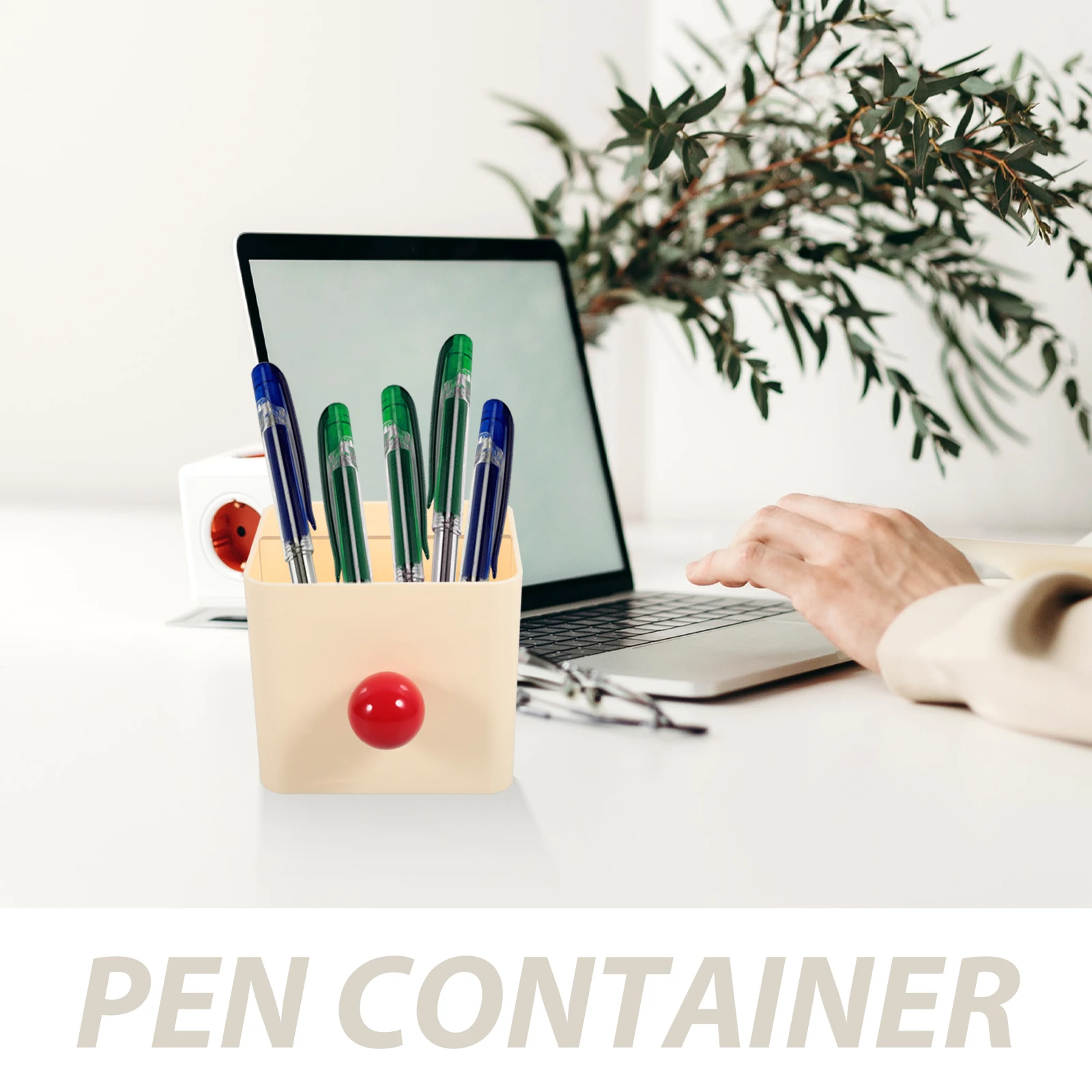 

Plastic Pen Holder ABS Sturdy Desk Organizer Multipurpose Pen Storage Container Office Desktop Pencil Holder Simple Style